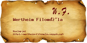 Wertheim Filoméla névjegykártya